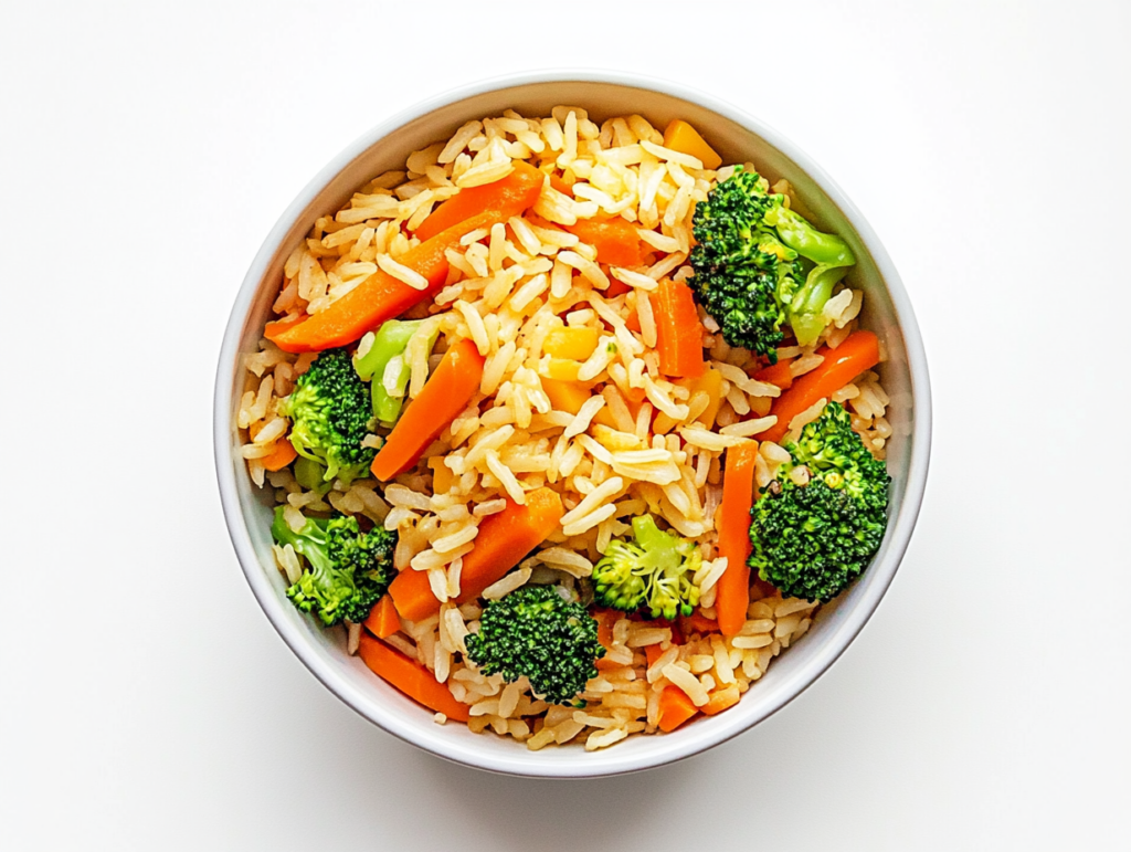 u8973865871 Rice and vegetable bowl with broccoli and carrots cf5d62ea 060f 4337 b175 8044c89cc3de 1