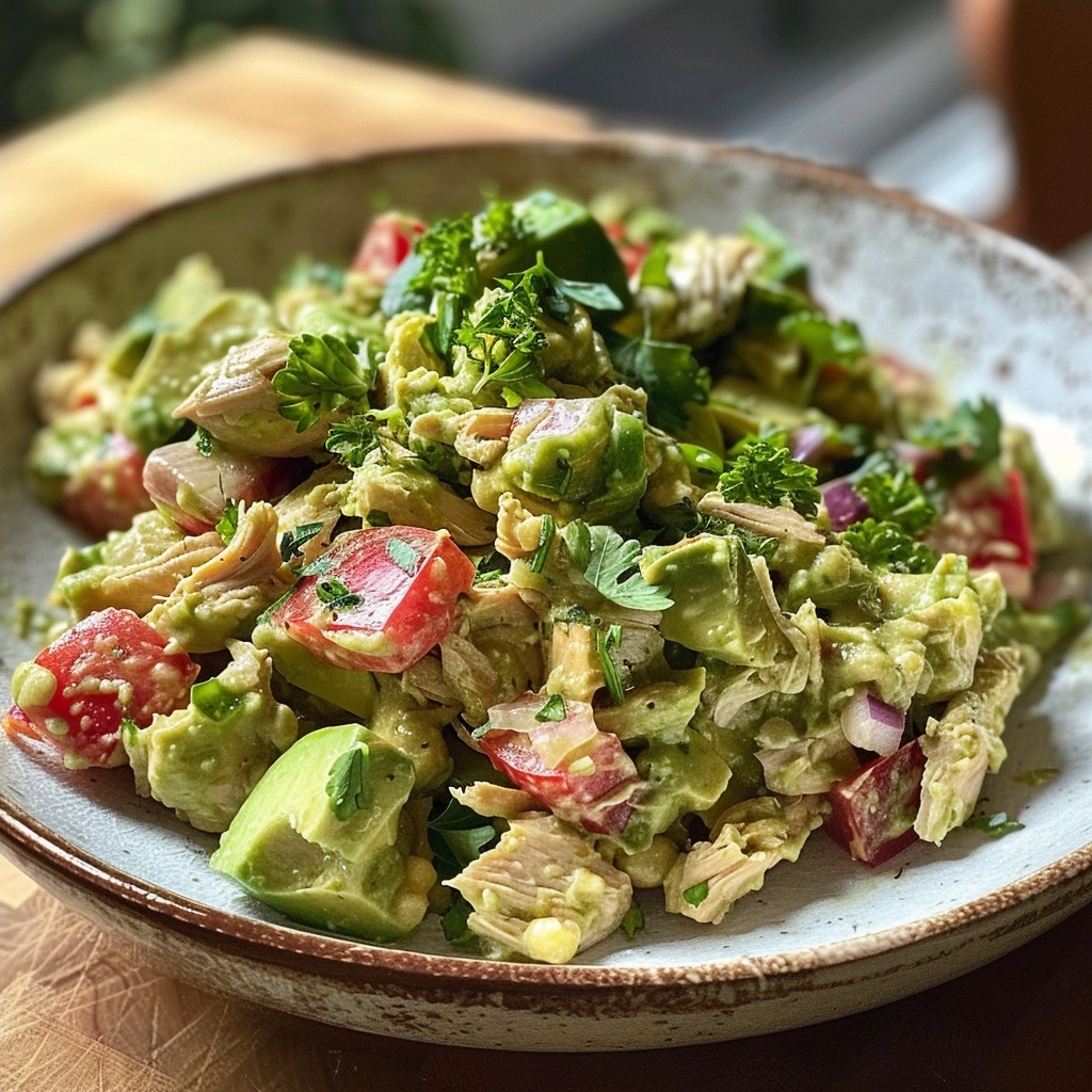 Protein-Packed Guacamole Chicken Salad (Mayo-free avocado version)