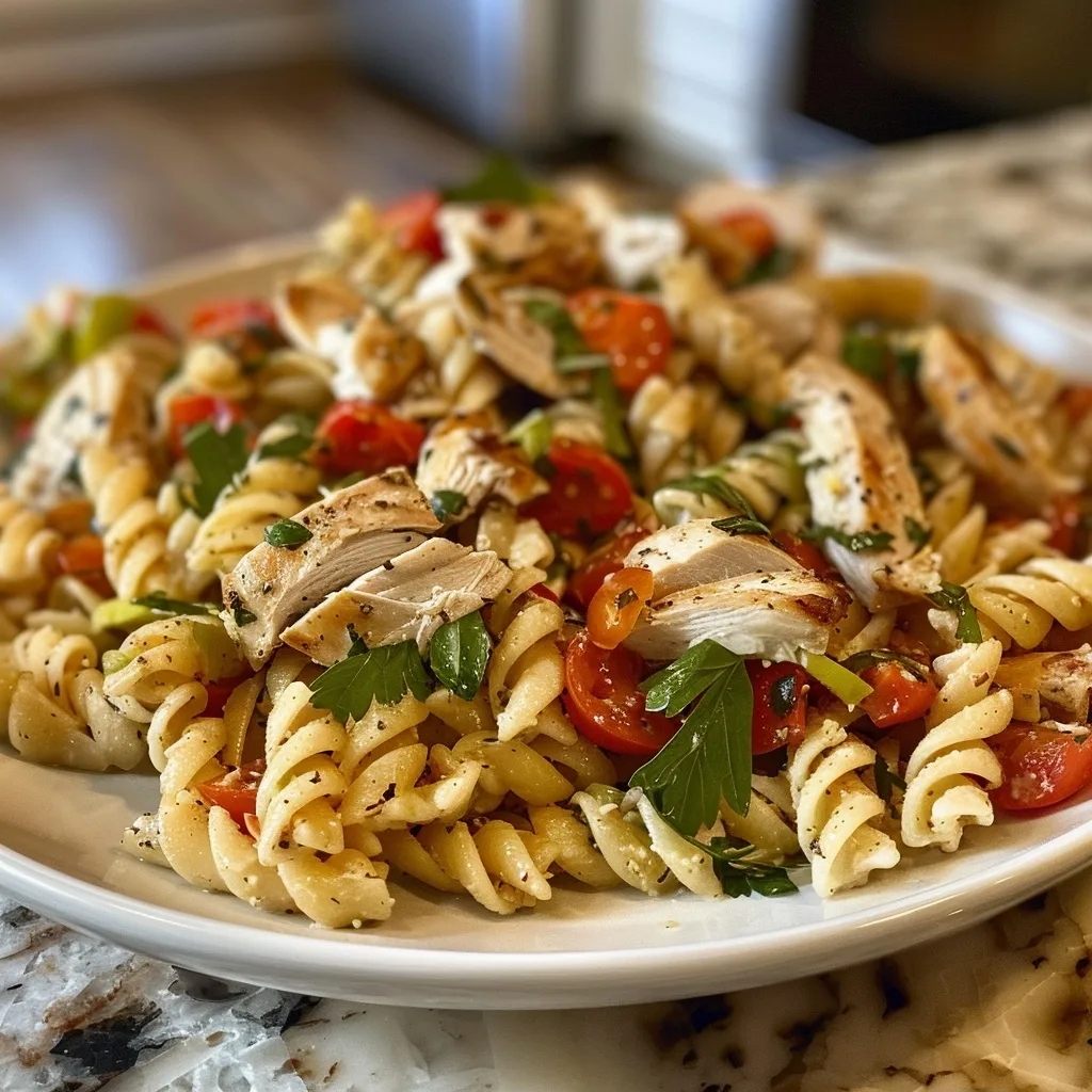 Healthy High Protein Pasta Salad with Chicken