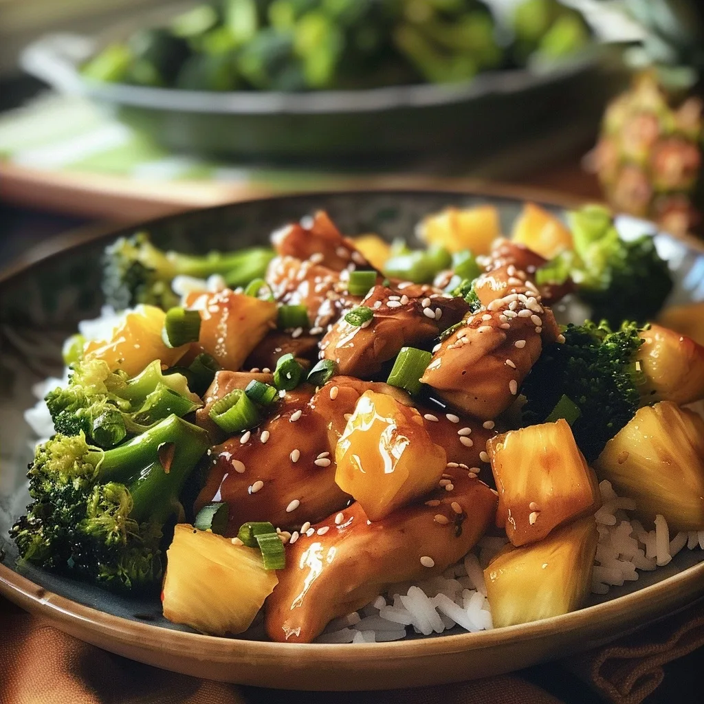 Sheet Pan Teriyaki Pineapple Chicken and Broccoli Recipe