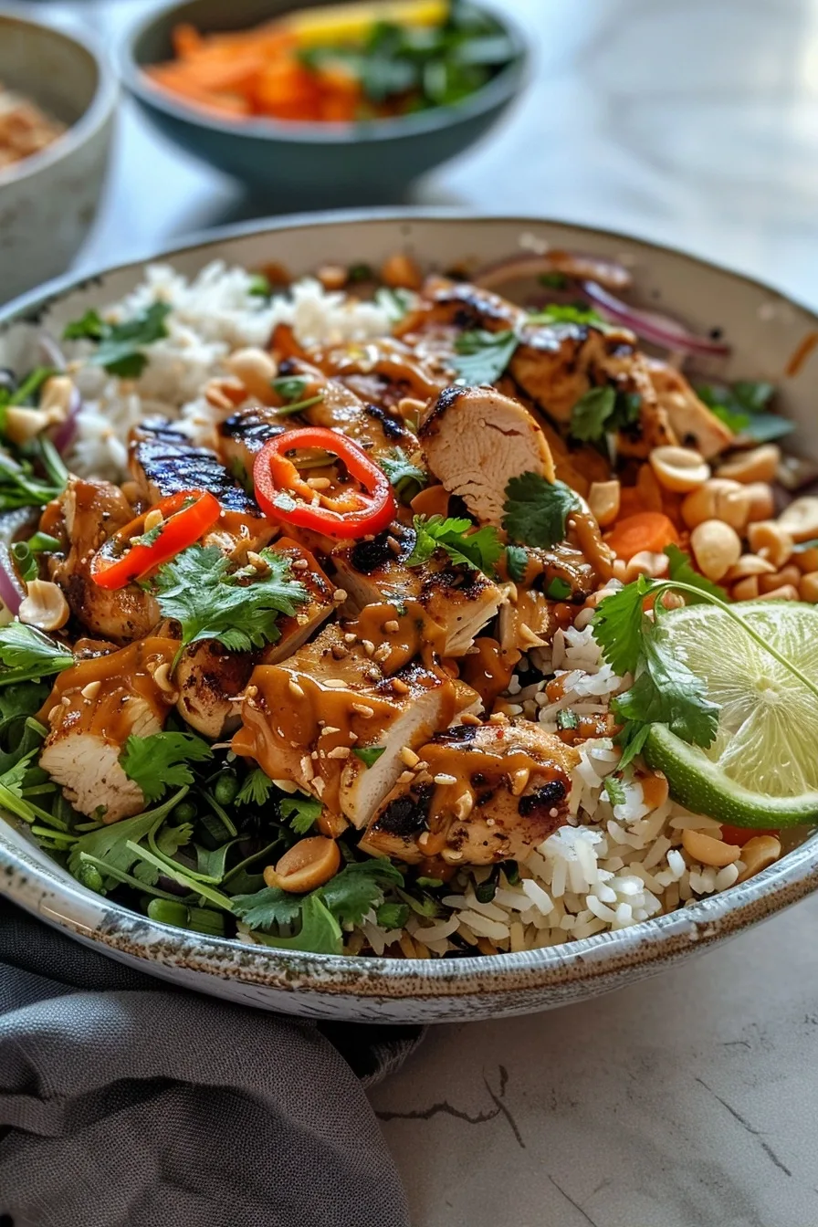 Thai Peanut Chicken Buddha Bowls with Rotisserie Chicken 1 image 1781736837857