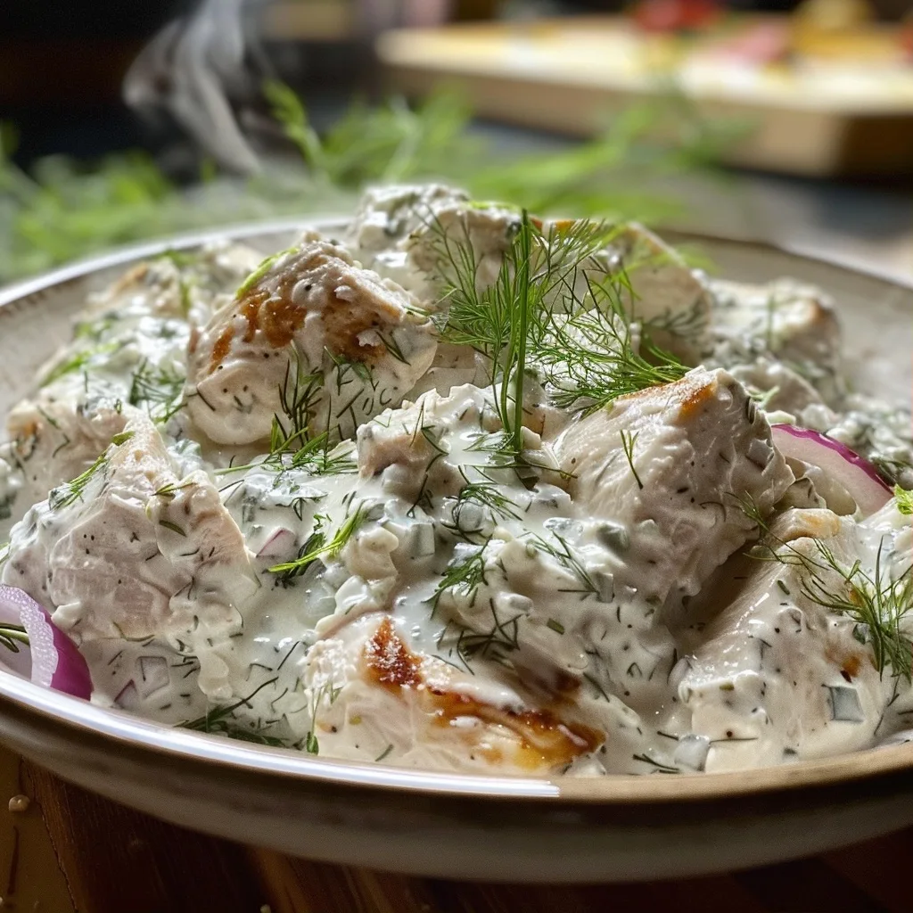 Creamy Tzatziki Chicken Salad - A Protein-Packed Greek-Inspired Dish That Feeds a Crowd