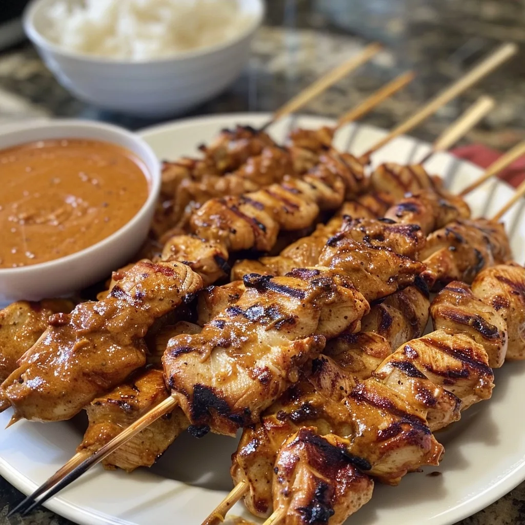 Easy Chicken Satay with Spicy Peanut Sauce