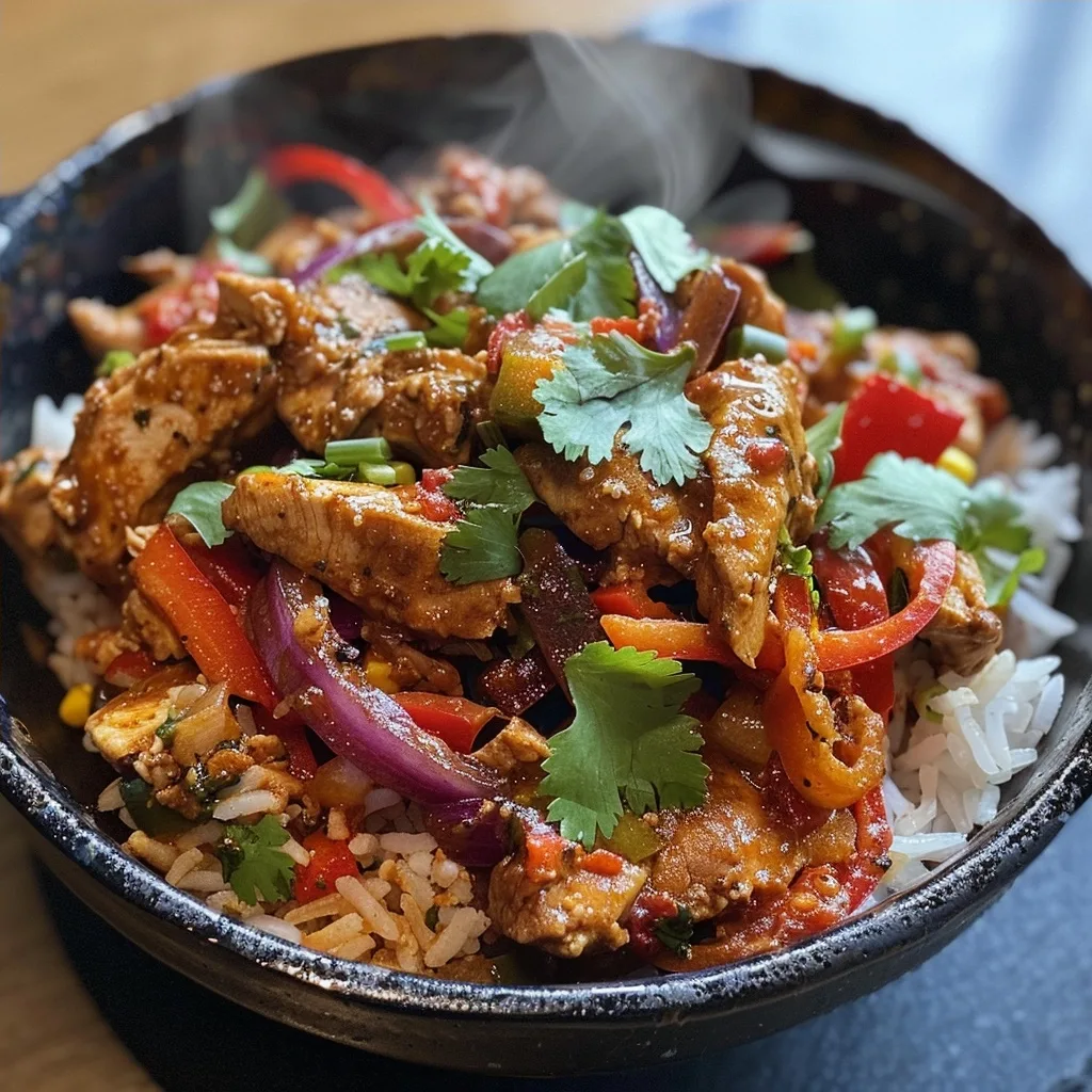 Loaded Chicken Fajita Rice Bowls | Flavorful One-Bowl Feast