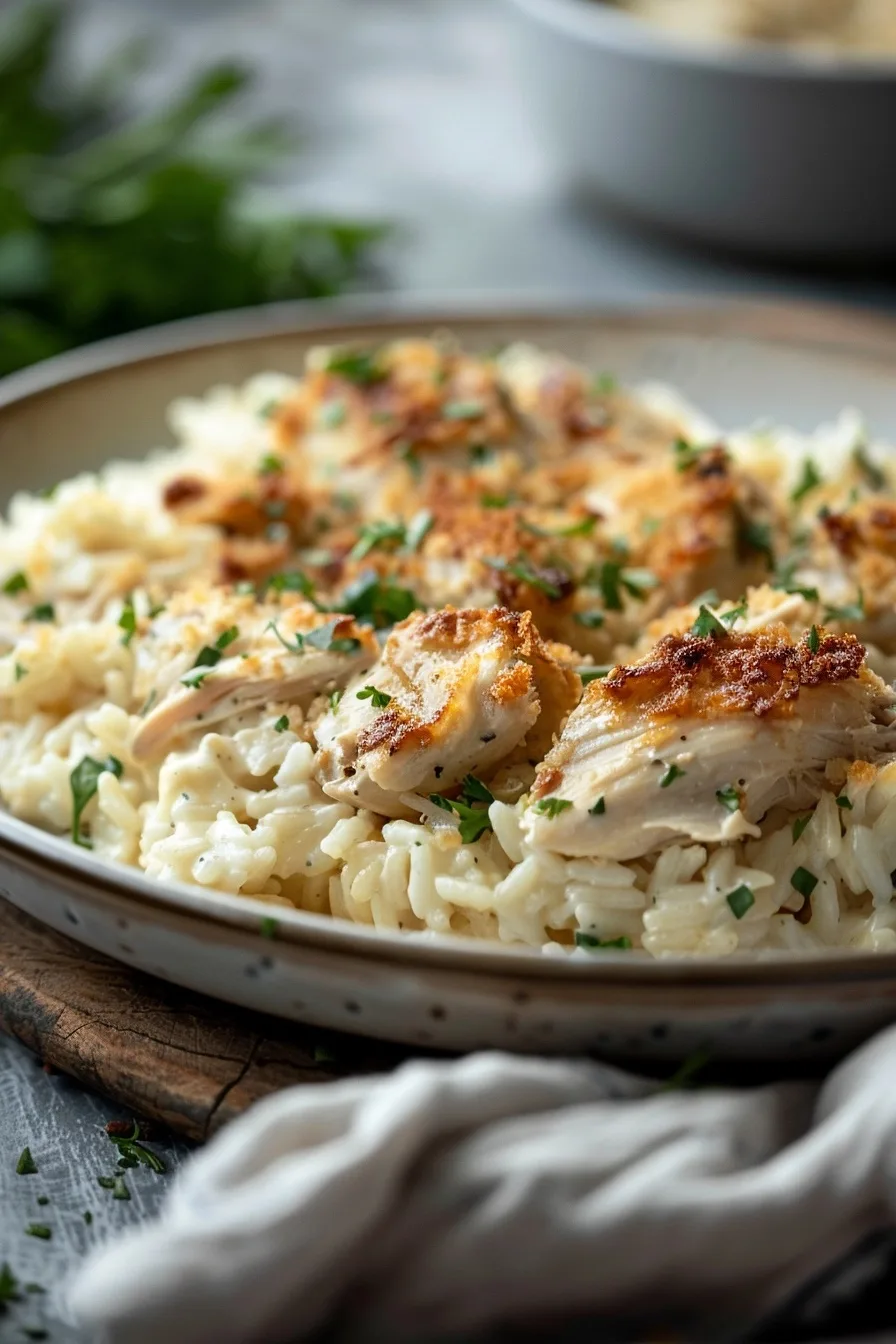 Dump-and-Bake Chicken Alfredo Rice Casserole (The Ultimate Creamy Recipe) 1 image 1781991967204