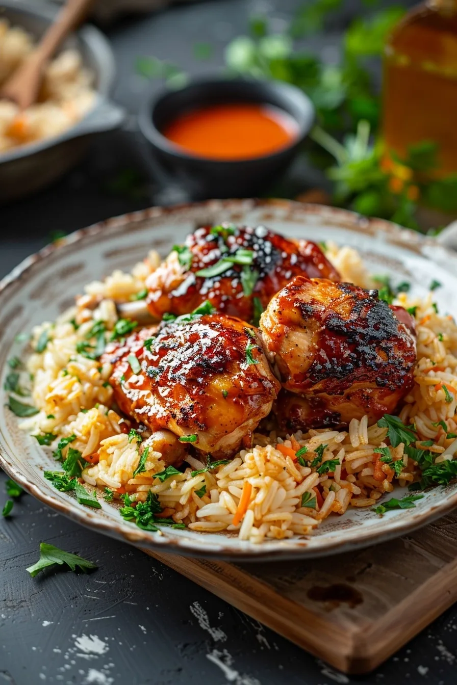 Honey BBQ Chicken Rice: Irresistible Comfort Meal 1 image 1782318591756