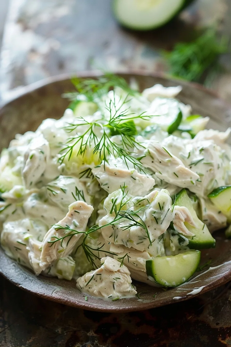Cucumber Dill Rotisserie Chicken Salad Made with Greek Yogurt 1 image 1782349382049