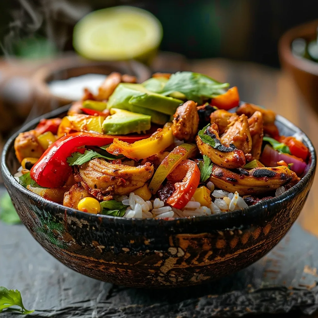 Loaded Chicken Fajita Rice Bowl – Quick & Healthy