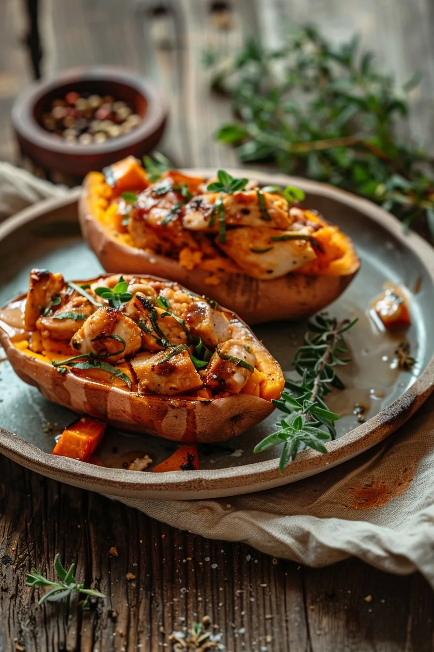 BBQ Chicken Stuffed Sweet Potatoes - High Protein Meal 1 image 1782491997420