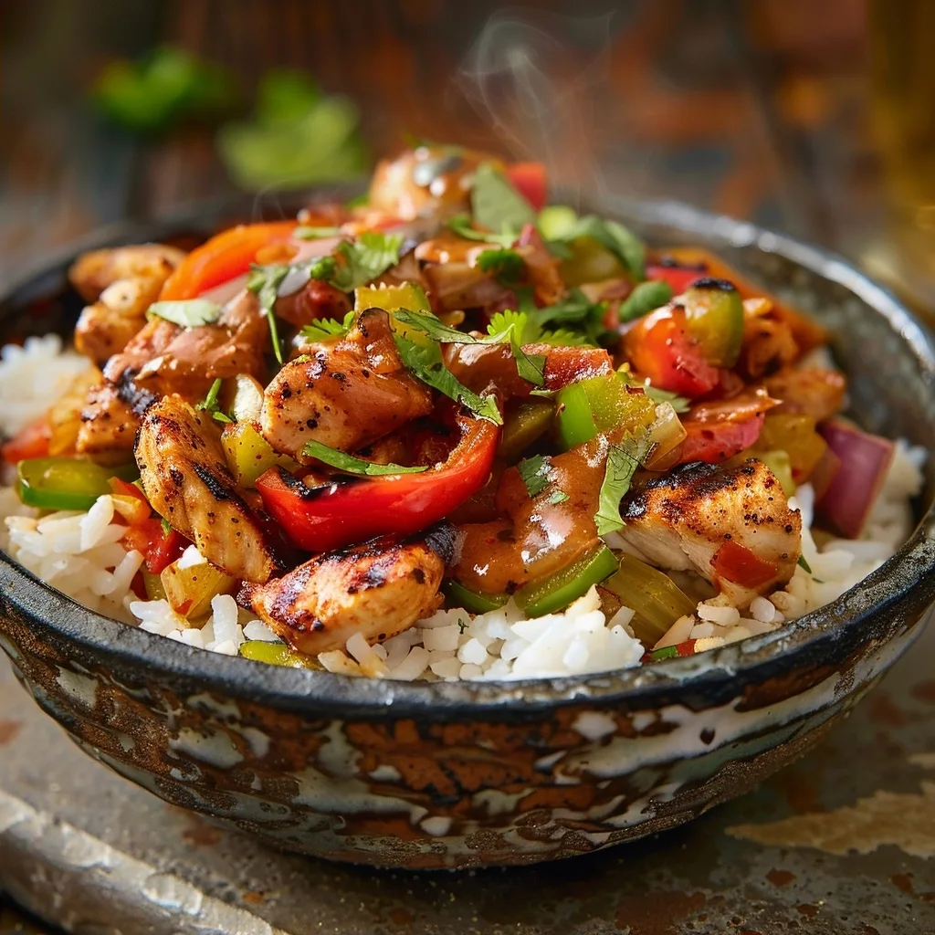 Loaded Chicken Fajita Rice Bowl – Quick & Healthy