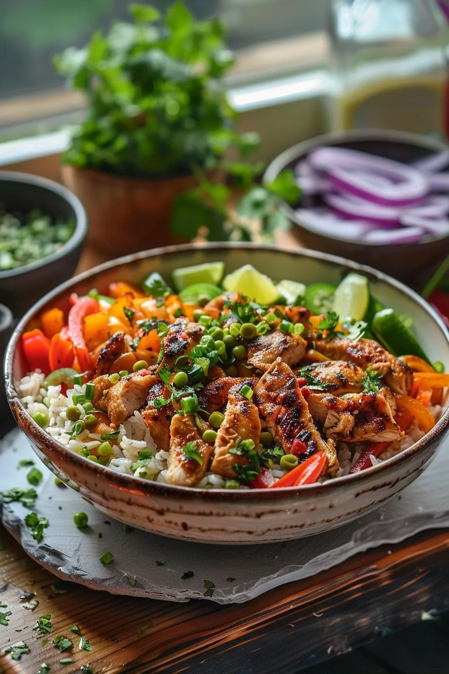 Loaded Chicken Fajita Rice Bowl – Quick & Healthy 1 image 1782569183133