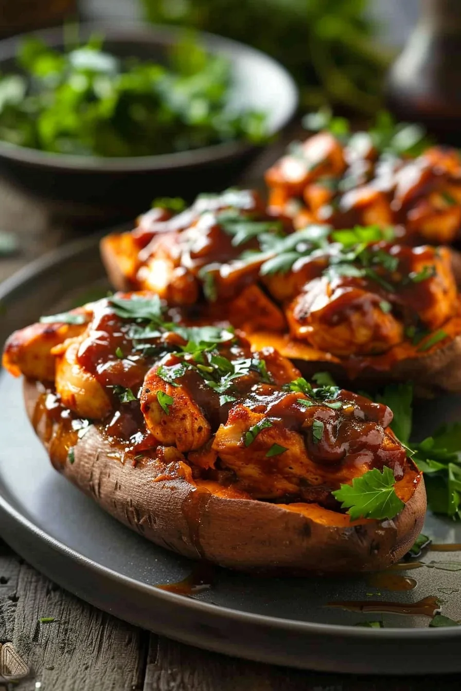 BBQ Chicken Stuffed Sweet Potatoes - High Protein Meal 1 image 1782575177292