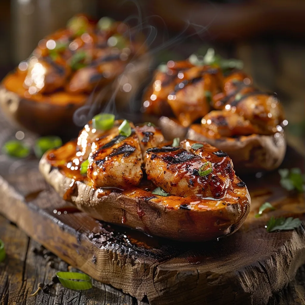 BBQ Chicken Stuffed Sweet Potatoes - High Protein Meal
