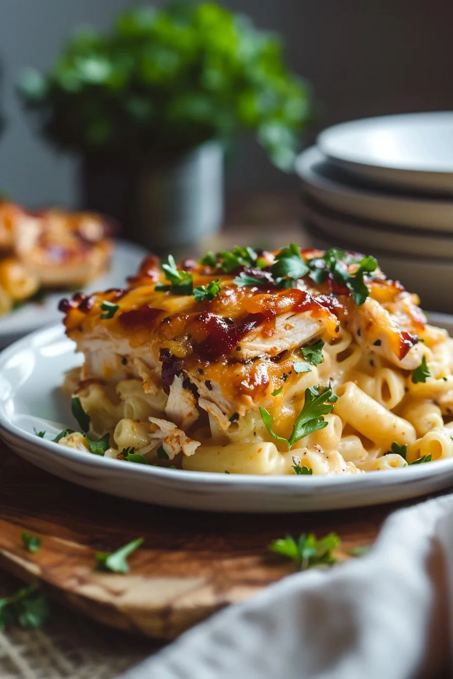 Smoky BBQ Chicken & Cheddar Pasta Bake for Cozy Comfort 1 image 1782577619924