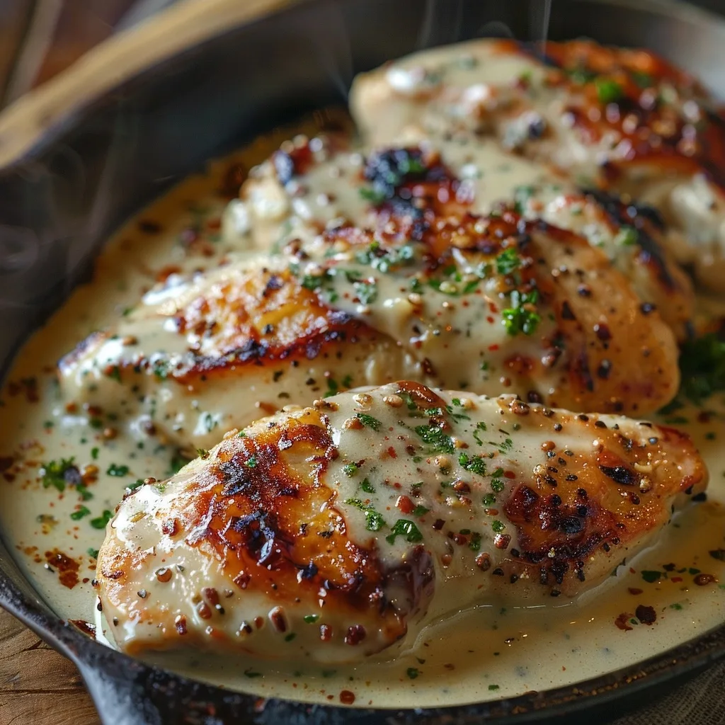Baked Caesar Chicken with Creamy Parmesan Sauce
