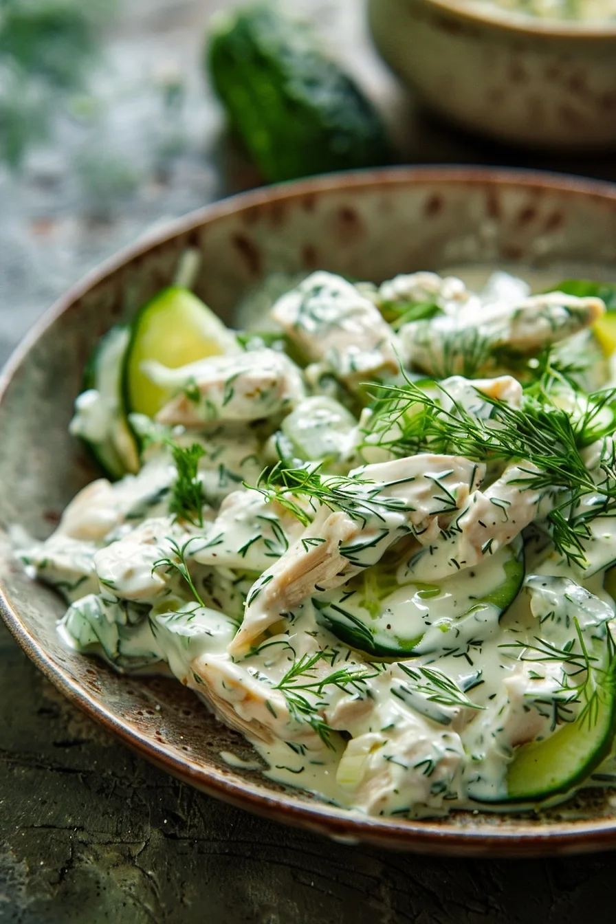 Cucumber Dill Rotisserie Chicken Salad Made with Greek Yogurt 1 image 1782577799364