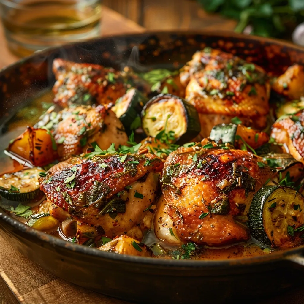 30-Min Rotisserie Chicken & Roasted Zucchini Casserole