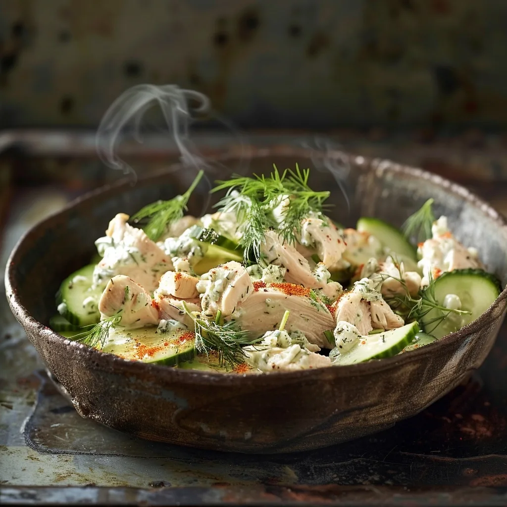Cucumber Dill Rotisserie Chicken Salad Made with Greek Yogurt