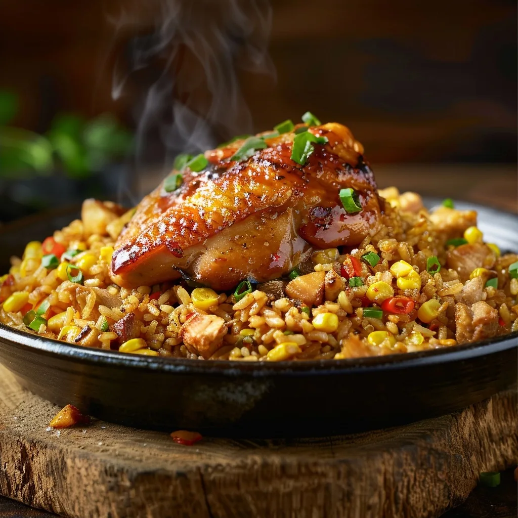 30-Min Rotisserie Chicken & Sweet Corn Fried Rice