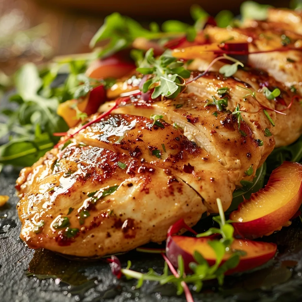 25-Min Rotisserie Chicken & Peach Glazed Salad