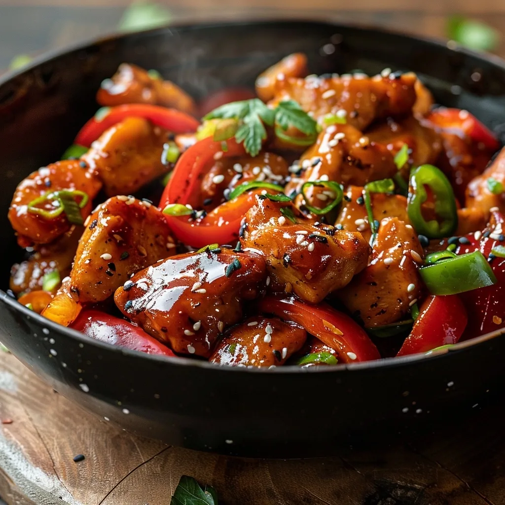 30-Min Rotisserie Chicken Teriyaki Skillet with Peppers