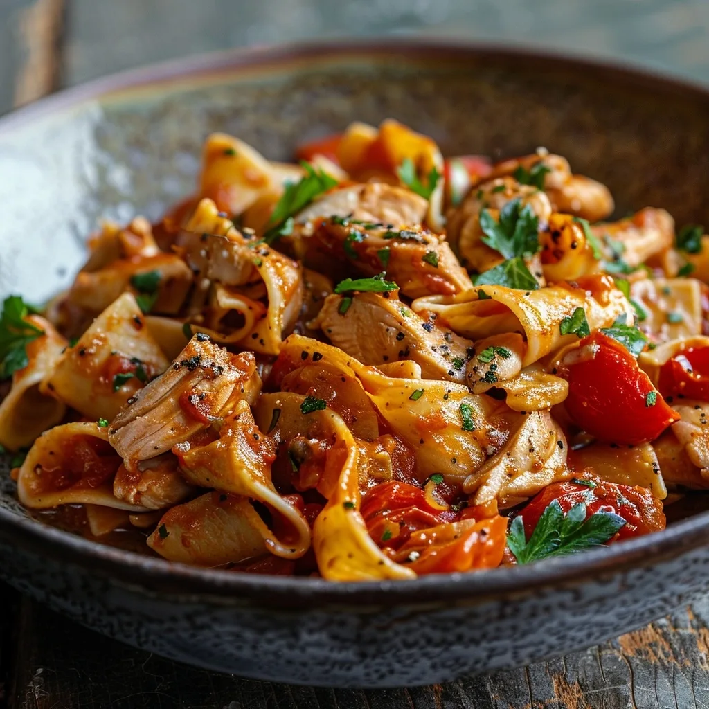 25-Min Rotisserie Chicken & Tomato Pasta Hack