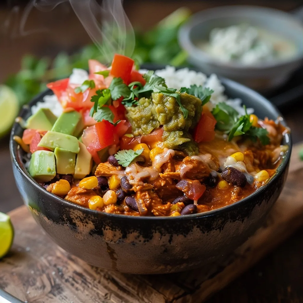 High-Protein Chicken Enchilada Bowls | Healthy Meal Prep