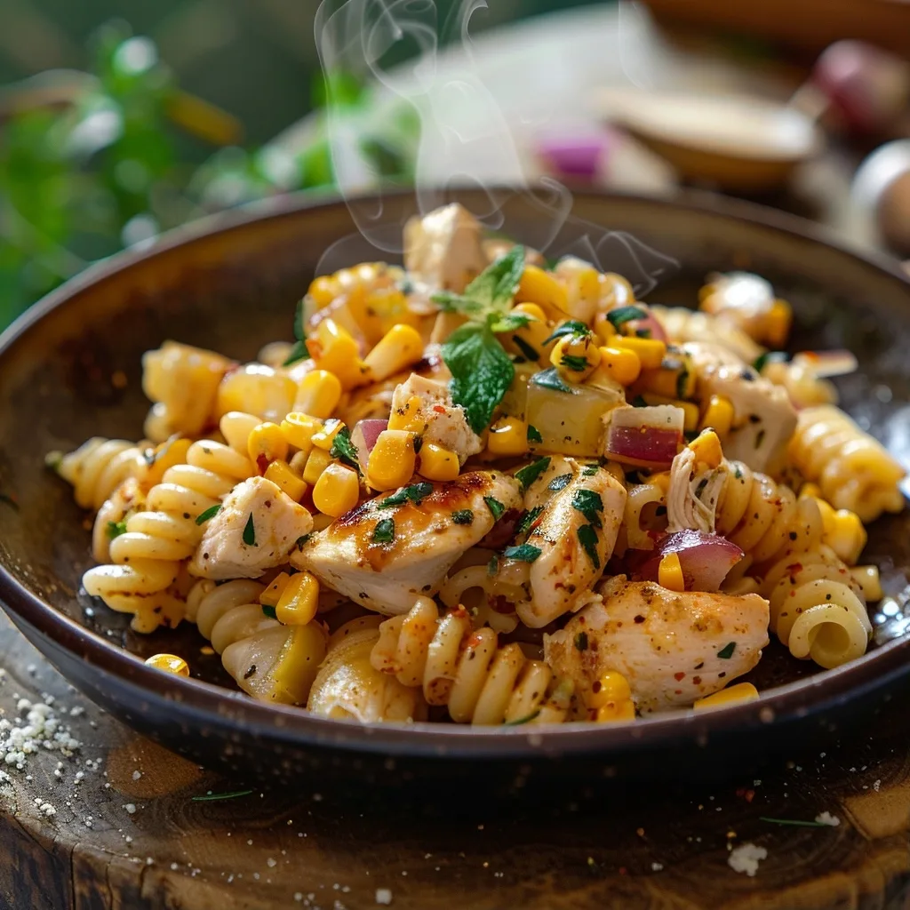 Classic Mexican Street Corn Chicken Pasta Salad