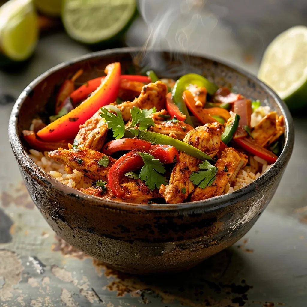 Loaded Chicken Fajita Rice Bowl – Quick & Healthy