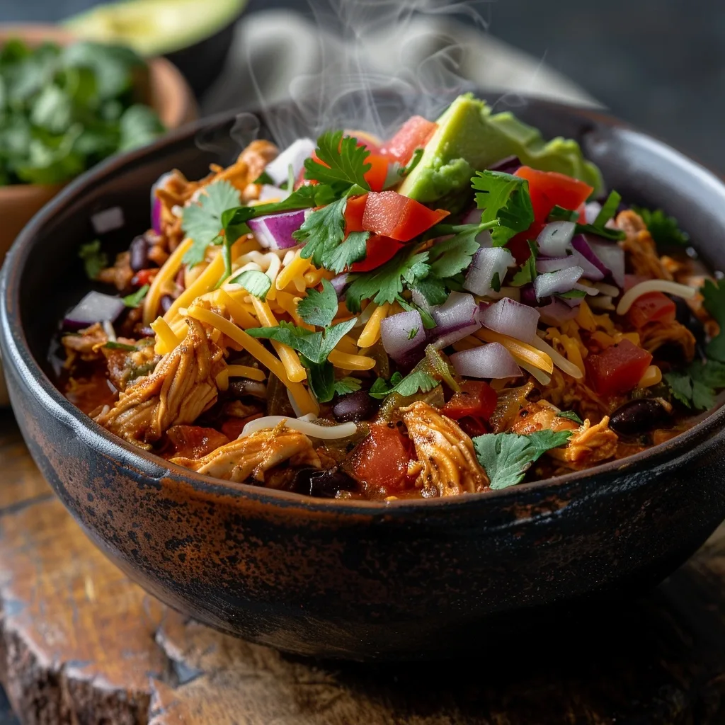 Slow Cooker Chicken Taco Bowls – Healthy Crockpot Dinner
