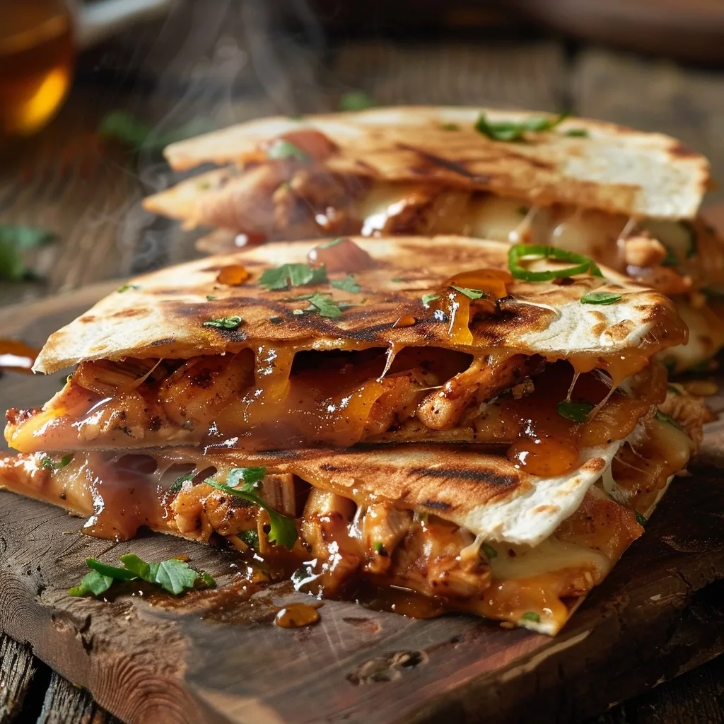 Hot Honey BBQ Chicken Quesadillas