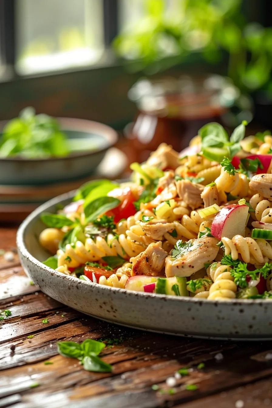 BBQ Chicken Ranch Pasta Salad with Fresh Vegetables and Herbs 1 image 1783705406949