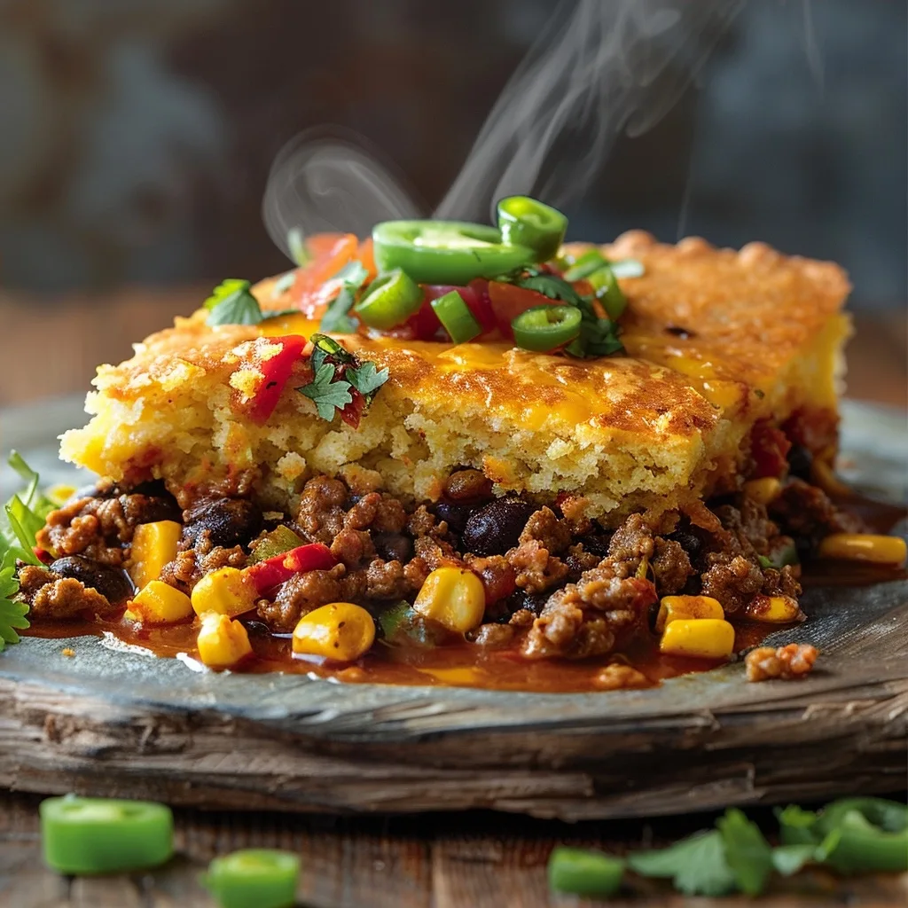 Easy Taco Pie with Cornbread Topping