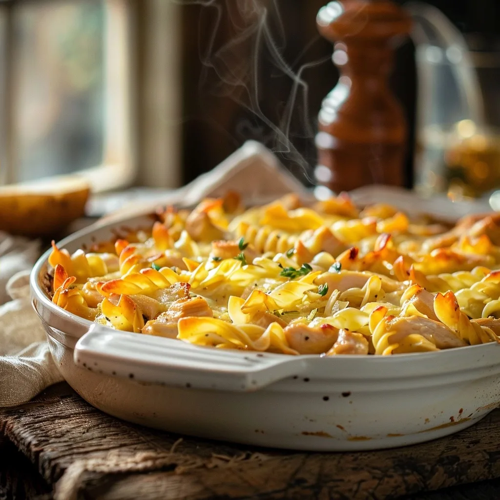 Cozy Oven-Baked Amish-Style Chicken Noodle Bake