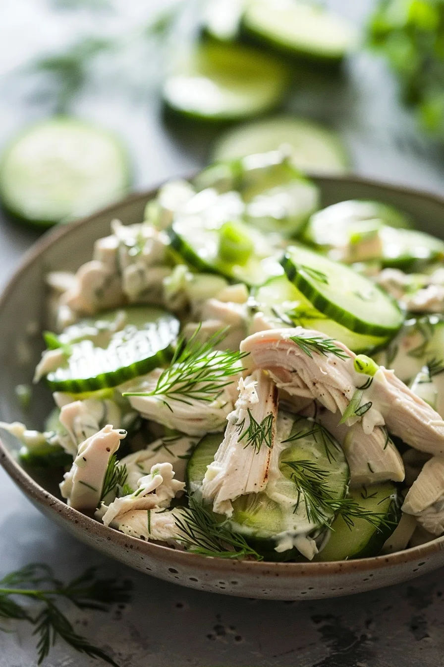 Cucumber Dill Rotisserie Chicken Salad Made with Greek Yogurt 1 image 1783947622446