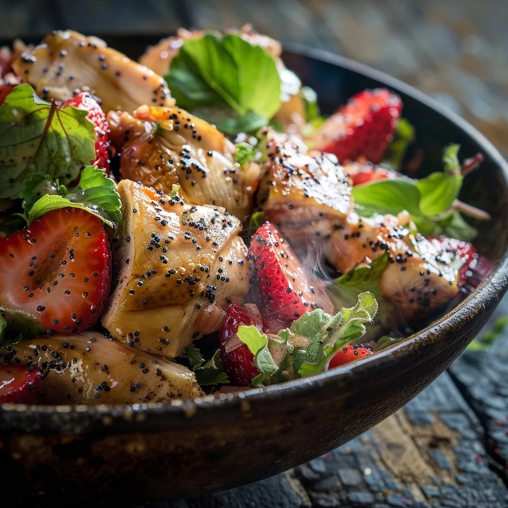 Strawberry Poppy Seed Rotisserie Chicken Salad | Quick & Healthy