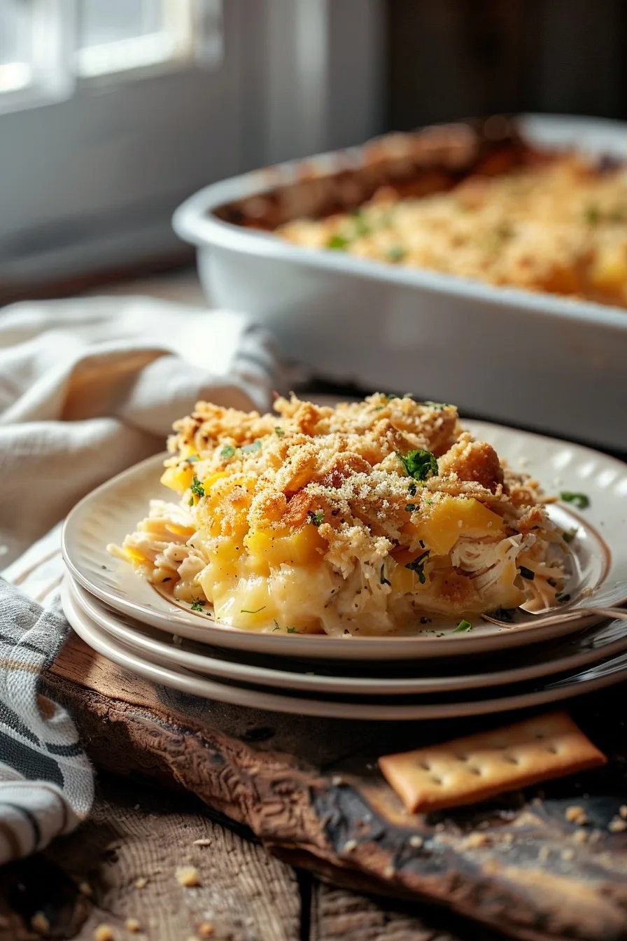 Yellow Squash Casserole with Shredded Chicken and Ritz Crackers 1 image 1784124401595