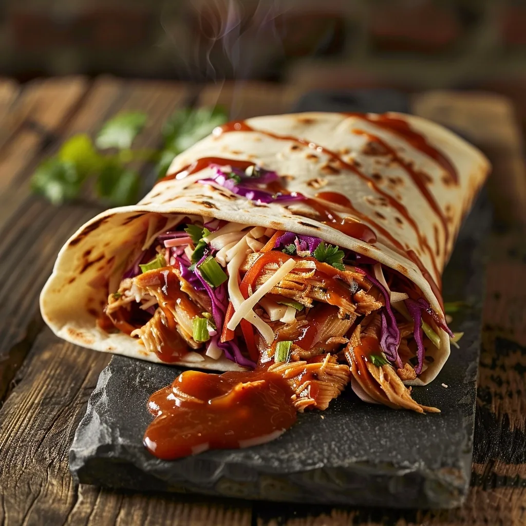 BBQ Chicken Coleslaw Wraps