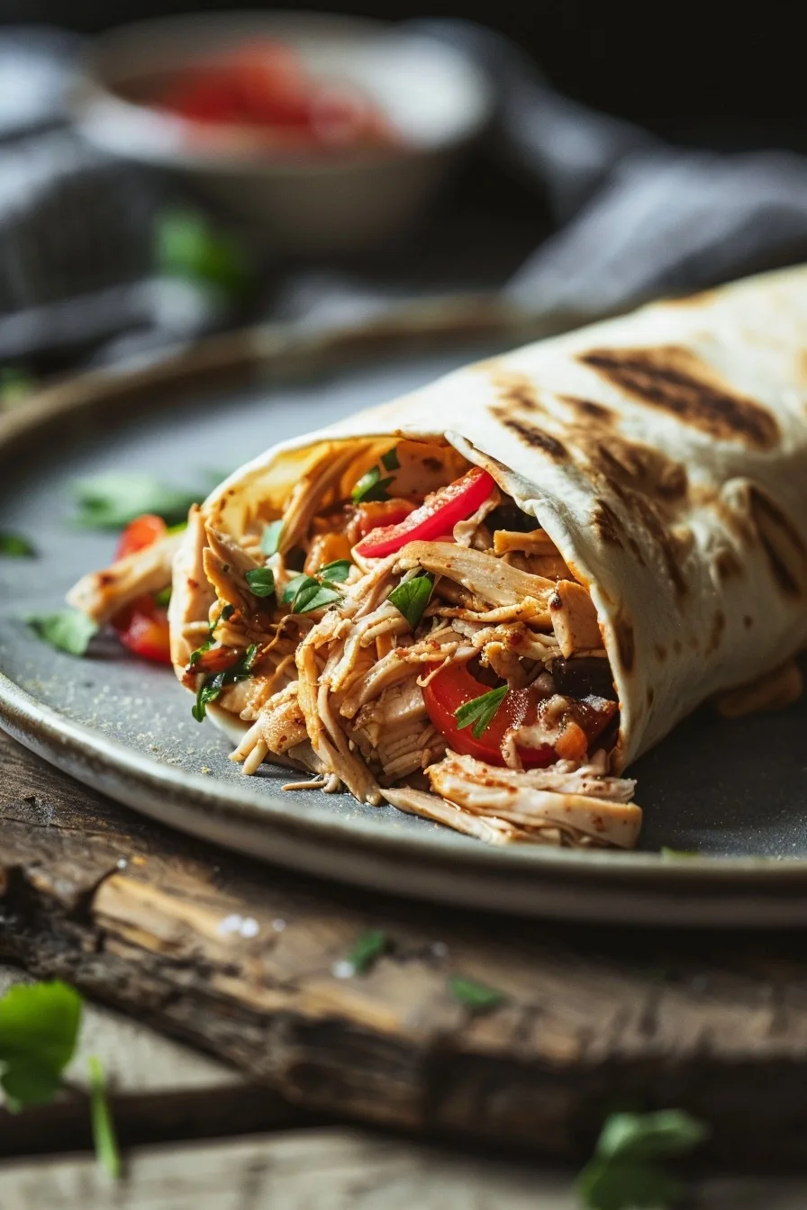 Healthy Shredded Chicken Wraps | 10-Minute Meal | August Easy 1 image 1784291437927