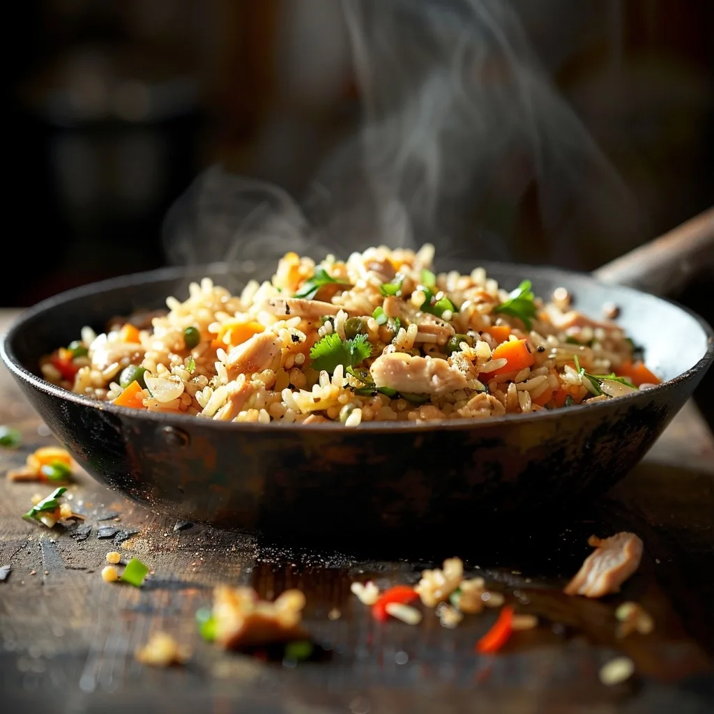 Rotisserie Chicken Fried Rice | Easy Skillet Meal | 20-Min