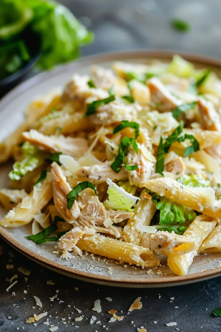 Shredded Chicken Caesar Pasta | Easy August Dinner | Fast 1 image 1784383045790