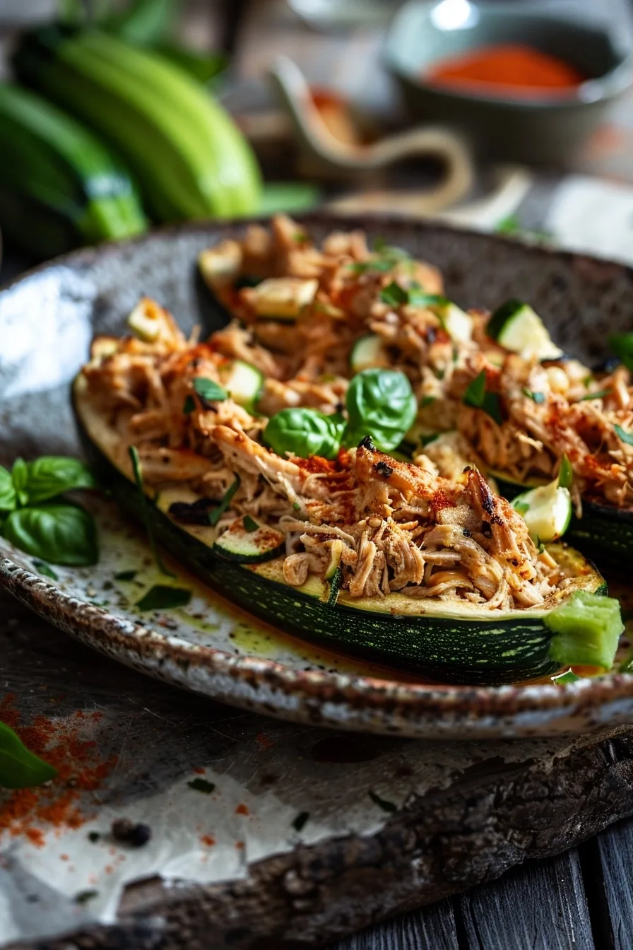 Shredded Chicken Zucchini Boats | Low-Carb August Dinner | Fast 1 image 1784554463693