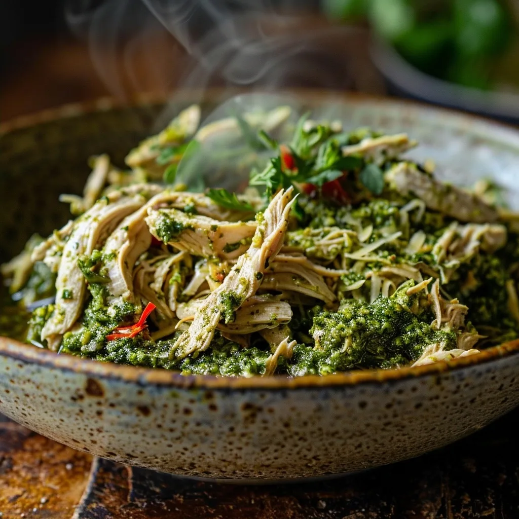 Healthy Shredded Chicken Pesto Bowl | Fresh Summer Flavor | 15-Min