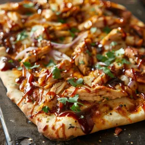 Quick Rotisserie Chicken BBQ Flatbread Pizza