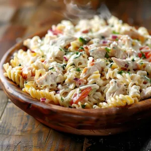 Cold Rotisserie Chicken Pasta Salad with Ranch Dressing