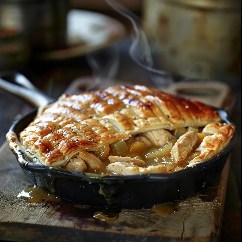 Quick Rotisserie Chicken Pot Pie in a Skillet