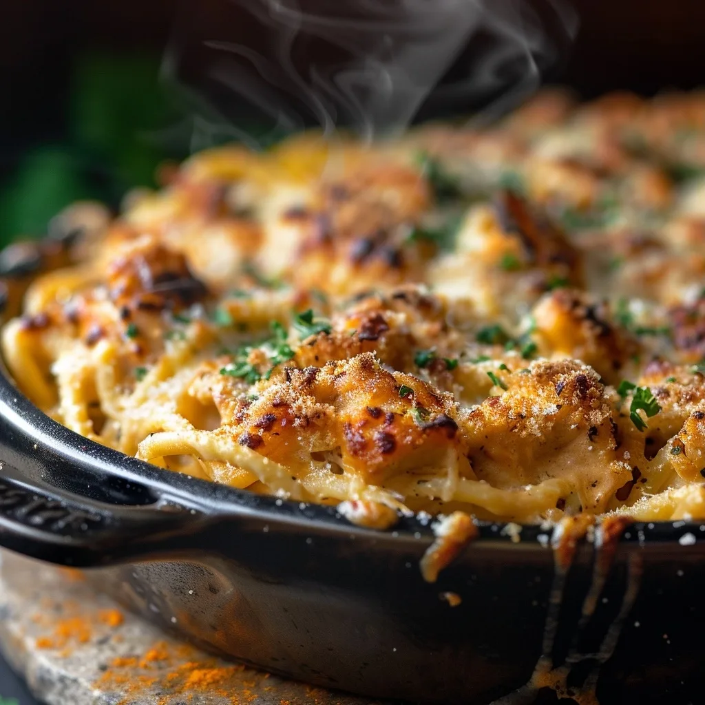 Easy Chicken Tetrazzini Pasta Bake