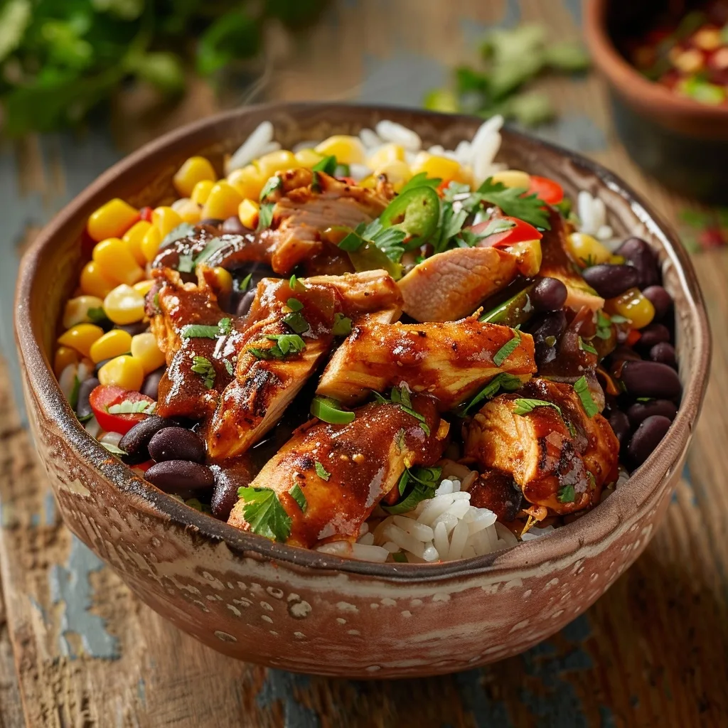 Easy Southwest Chicken Bowl with Black Beans and Corn
